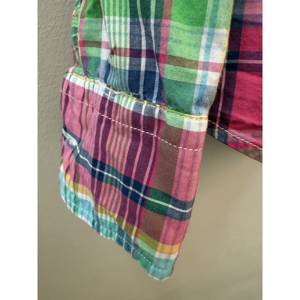 Ralph Lauren Boys Dress Shirt LS Plaid Grn/Pink XL - Picture 5 of 5
